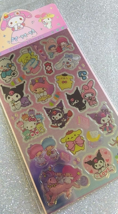 Stickers metalizados con textura - Sanrio - Hanami Makeup