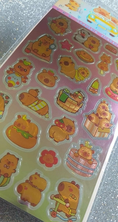 Stickers metalizados con textura - Capibara - comprar online