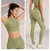 Conjunto de roupas ioga de duas peças para mulheres, leggings e top de cintura