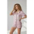 Pijama Feminino Rosa Listrado Cetim Premium Inspirado nas Victoria Secrets, Americano, amamentação, Maternidade, Pós cirúrgico - Let's Buy