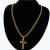 Corrente Cordão Grummet Aço inoxidável Banhado a Ouro 18K + Pingente Cruz Vazada - comprar online