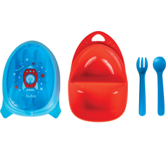 Kit Refeição Infantil Foguete Com Divisórias talheres Buba