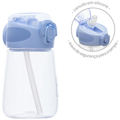 Garrafinha Garrafa Tritan Com Canudo de Silicone Bebê Buba