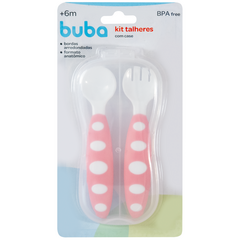 Kit Talher com Garfo Colher e Case Para Criança Bebê Buba