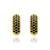 Brinco Argola Cravejada em Zircônia 25 Pedras Pretas (Banho Ouro 24k) - comprar online