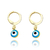Brinco Argola Olho Grego Azul Claro Mini (Banho Ouro 24k)