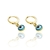 Brinco Argola Olho Grego Azul Claro Mini (Banho Ouro 24k) - comprar online