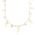 Colar Cadeado Aberta c/ Crucifixo e Gotas de Zircônia Branca (TAG 24k) (Banho Ouro 24k)