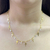 Colar Cadeado Aberta c/ Crucifixo e Gotas de Zircônia Branca (TAG 24k) (Banho Ouro 24k) - comprar online