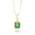 Corrente Piastrine 2mm + Pingente Cravejado com Zircônia Verde (Banho Ouro 24k)