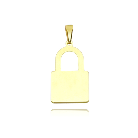 Pingente Cadeado Chapado (2,2cmX1,4cm) (Banho Ouro 24k)