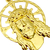 Pingente Rosto de Cristo Coroa (2,6cmX2cm) (Banho Ouro 24k) na internet