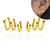 Trio Brinco Argola Retangular P, M, G (Banho Ouro 24k)