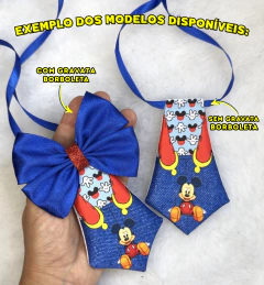 KIT GRAVATAS TECIDO MICKEY MOUSE - 6 UNID SORTIDAS - comprar online