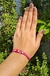 Pulseira macrame rosa com miçangas regulável - Mel Moda Acessórios