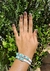 Conjunto pulseiras macrame miçangas azuis e verdes regulável