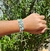 Conjunto pulseiras macrame miçangas azuis e verdes regulável - comprar online