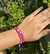 Conjunto pulseiras macrame rosa regulável