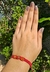 Pulseira macrame vermelha com miçangas regulável - comprar online