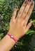 Pulseira macrame rosa coração prata regulável na internet