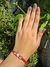 Pulseira macrame vermelha miçangas regulável - Mel Moda Acessórios