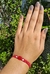 Pulseira macrame vermelha com miçangas regulável - Mel Moda Acessórios