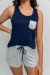 Pijama feminino curto listrado azul com regata azul Luar - comprar online