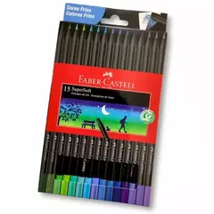 LAPIZ COLOR FABER SUPERSOFT X15 UNIDADES LARGOS - COLORES FRIOS