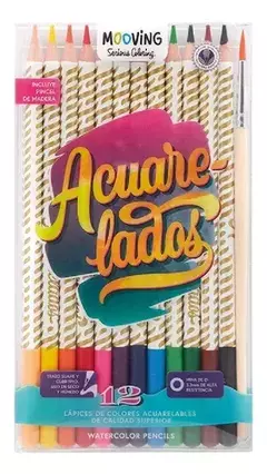 LAPIZ DE COLOR MOOVING X 12 UNIDADES LARGOS ACUARELABLES