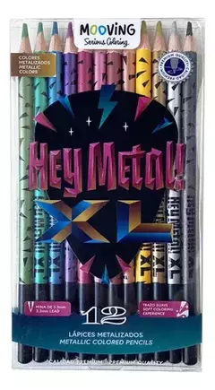 LAPIZ COLOR MOOVING METALIZADOS X12 UNIDADES LARGOS
