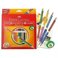 LAPIZ COLOR ECO FABER BICOLOR X 24 UNIDADES LARGOS