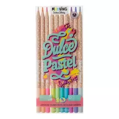 LAPIZ COLOR PASTEL X 10 UNIDADES MOOVING LARGOS