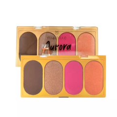 PALETA AURORA QUARTETO MIA MAKE- BRONZER BLUSH CONTORNO ILUMINADOR - CJ EQUALIZE COSMÉTICOS