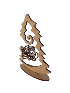 Árvore de Natal Pinheiro em MDF crú com palavra feliz natal - (cópia) - comprar online
