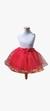 Falda roja con cinta dorada