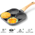 Panela de Omelete Espessada com Cabo de Madeira, Frigideira de 4 Furos, Preto, A - Moder