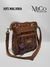 Bandolera Malvina - Marron Textura Reptil