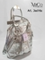 Mochila Cartera Jacinta - Plateado Textura Reptil