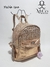 Mochila Gina - Dorado/ Bolsillo textura Reptil