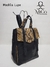 Mochila Lupe - Negro/Tapa Reptil Dorada