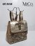 Mochila Rocio - Beige con Dorado Reptil