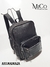 Mochila Madraza - Negro Graneado Bolsillo Charol