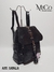 Mochila Natalia - Negro Crocco / Tapa Negro Brilloso