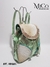 Mochila Abigail - Verde Metalizado Detalles Blanco