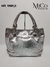 Bolso Cartera Rebecca - Plata Detalles Blanco