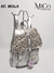 Mochila Natalia - Plata/Tapa Blanca con lunares Plata