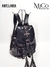 Mochila Lara - Negro / Tapa negro Brilloso Reptil