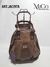 Mochila Cartera Jacinta - Chocolate Textura Flores