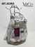 Mochila Cartera Jacinta - Plata Con Blanco Textura Reptil