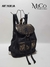 Mochila Noelia - Negro Tapa Reptil dorada - comprar online